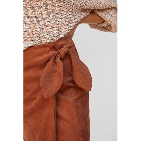 ANTHROPOLOGIE New Lauren Sueded Wrap Midi Skirt - Picture 6 of 7